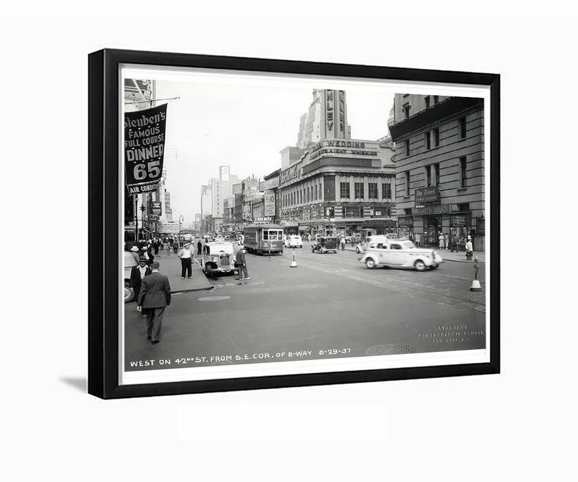 West on 42 st W F Broadway Times Square 1937 Framed Photo
