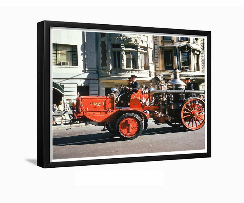 Vintage Fire Truck Parade New York City Framed Photo