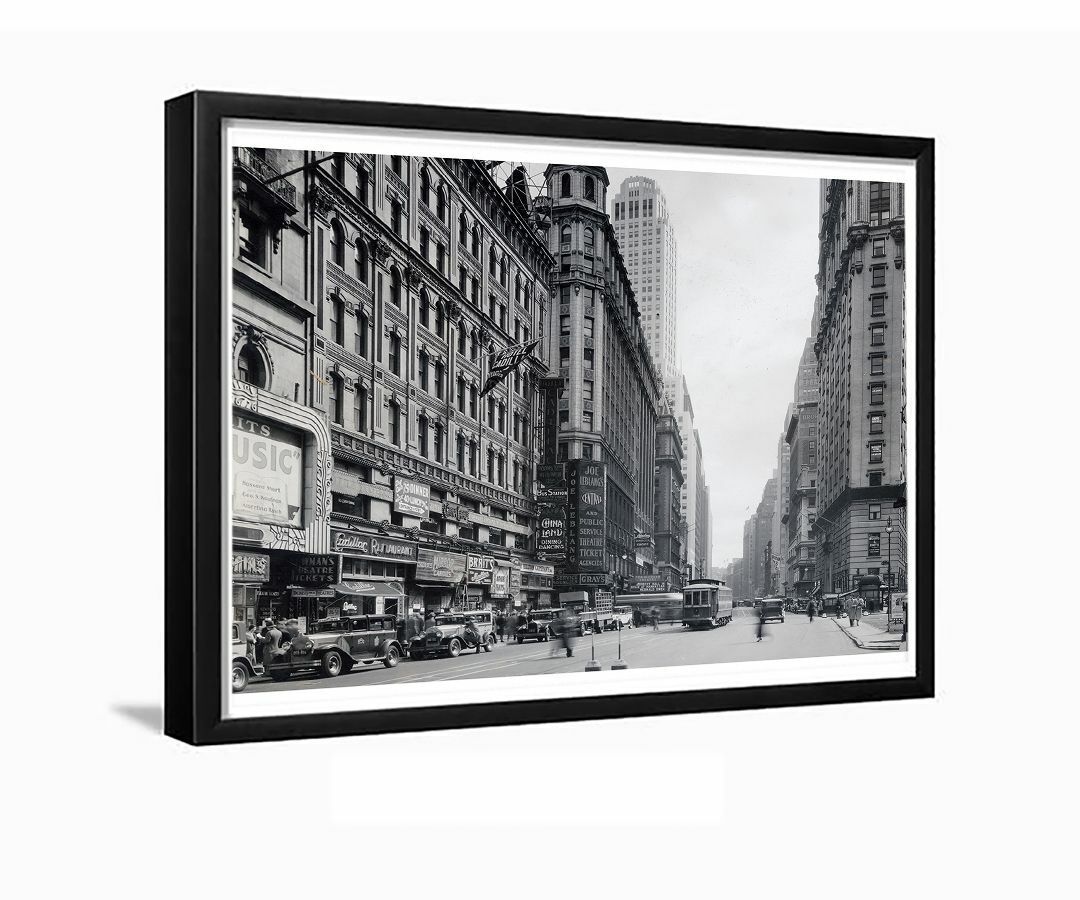 Times Square New York City Geo M Cohan Theater 1932 Framed Photo