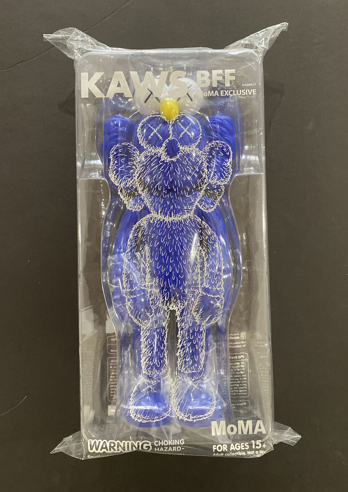 SOLD OUT Brand New Genuine Kaws BFF MOMA Exclusive Vinyl Figure Blue Supreme