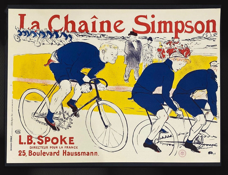 Toulouse Lautrec Original Art Print Lithograph On Rives Paper La Chain Simpson