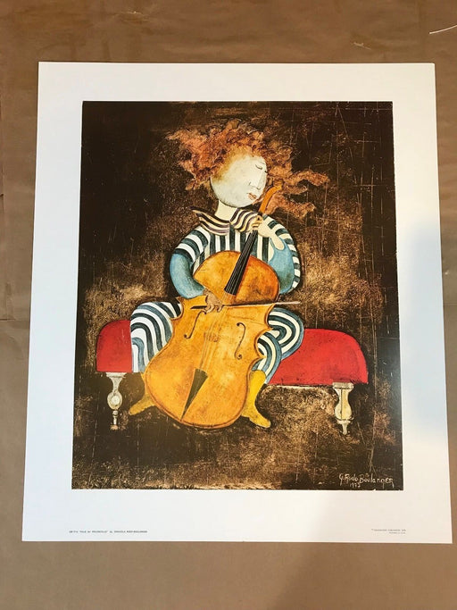 Graciela Rodo Boulanger " Fille Au Violoncelle " Vintage Print / Poster 1978