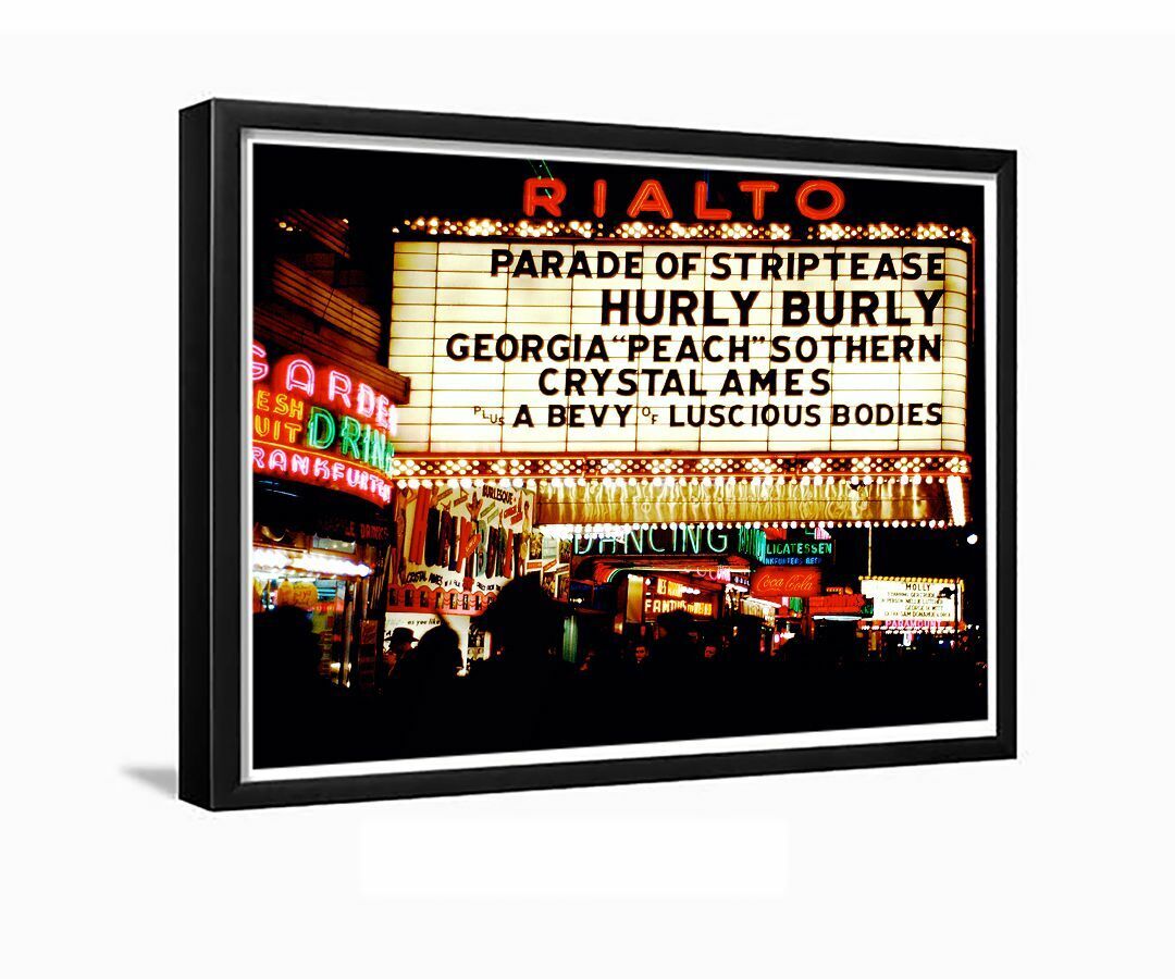 Times Square New York City Rialto Theater 1950s Framed Photo