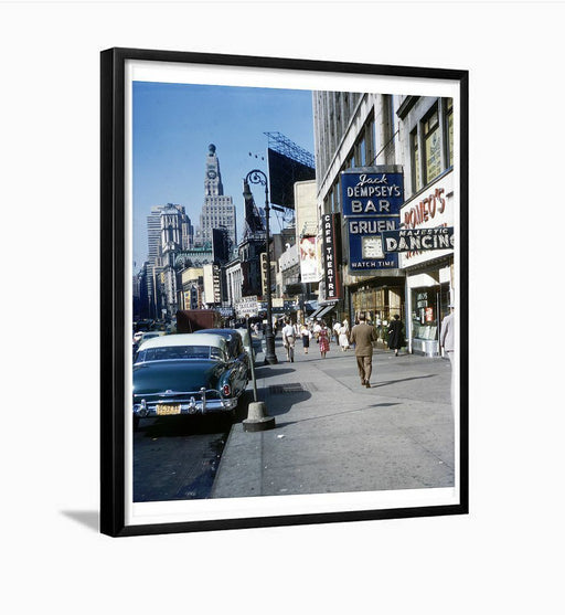 Times Square Broadway looking north 38th street bar New York City Framed Photo