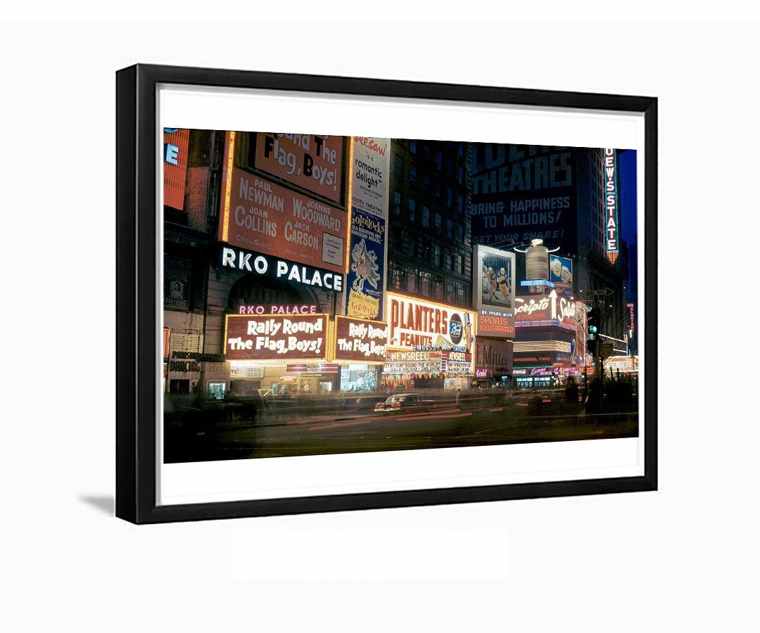 Times Square RKO Palace Theatre New York City 1958 Framed Photo