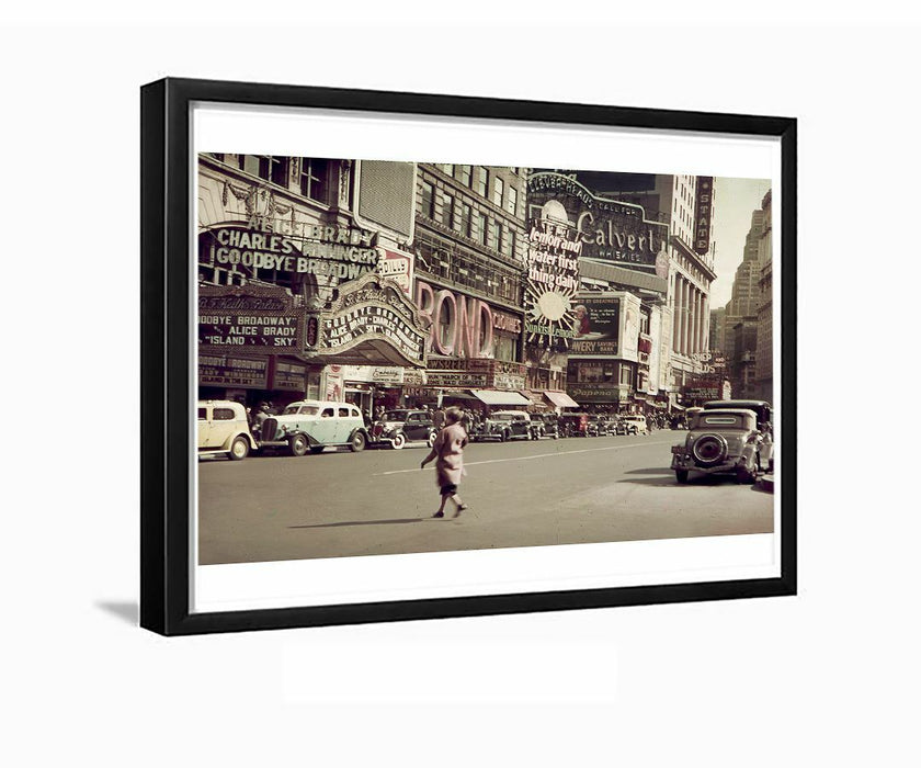 Times Square Bonds Clothes store 1938 New York City Framed Photo