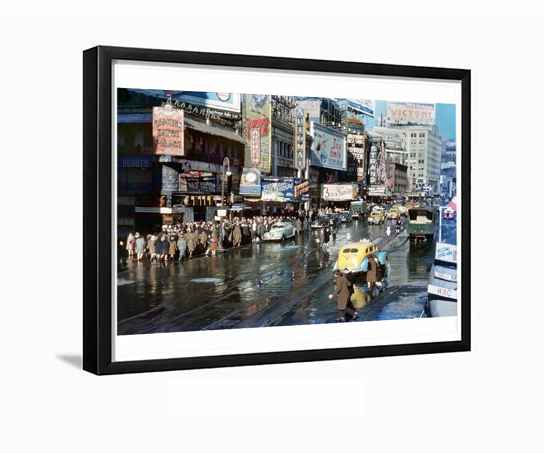 1944 NYC Broadway Times Square New York City Framed Photo