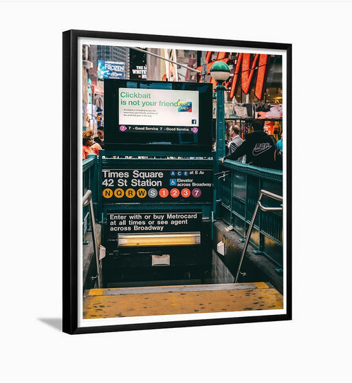 Times Square 42 St Station Subway Entrance NYC Framed Photo