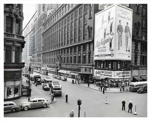 34th Street Macys Herald Square, with Saks in view on the corner 1943 Midtown Manhattan Old Vintage Photos and Images