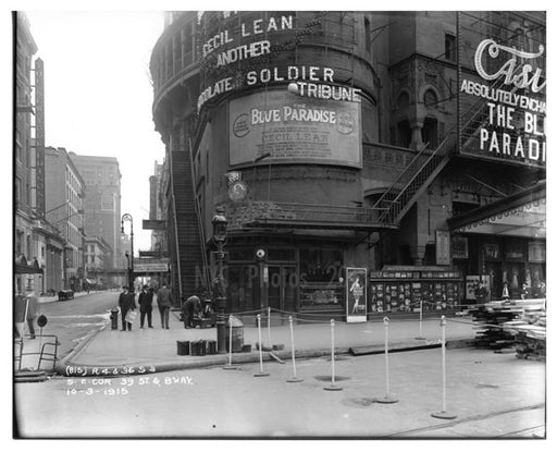 39th & Broadway 1915 Midtown Manhattan - New York, NY Old Vintage Photos and Images