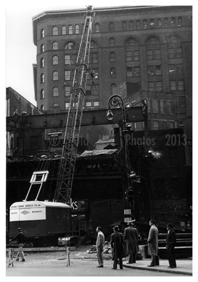 3rd Ave at Chambers - 3rd Ave L coming down - Lower East Side - New York, NY Old Vintage Photos and Images