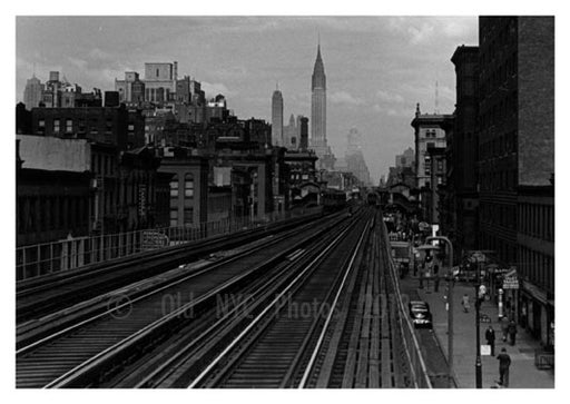 3rd Ave L looking Uptown from 14th Street - Lower East Side  - Downtown Manhattan Old Vintage Photos and Images