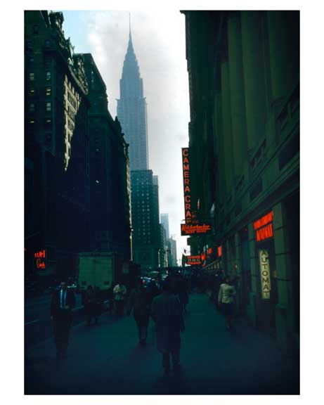 42nd Street looking east with the Chrysler Building in the background 1958 Midtown Manhattan Old Vintage Photos and Images