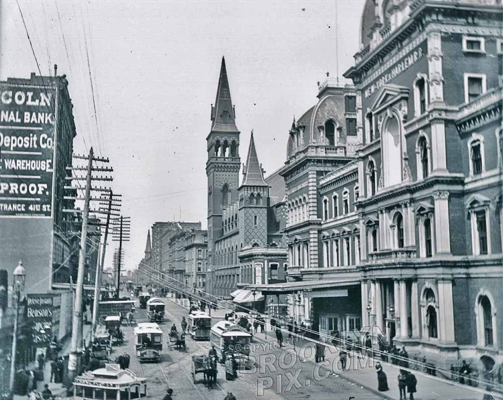 42nd Street looking west from old Grand Central Station, c.1888 - Midtown East - Manhattan Old Vintage Photos and Images