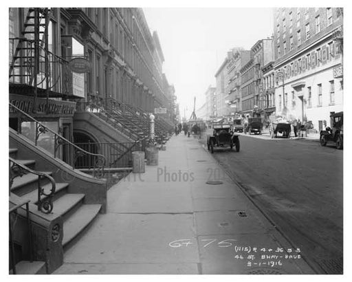 46th Street between 8th Ave & Broadway - Midtown Manhattan - 1915 NYC Old Vintage Photos and Images