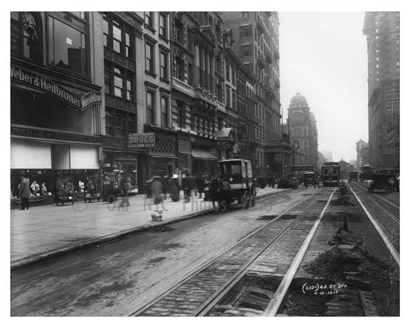 48th Street  - Midtown Manhattan - New York, NY 1910 Old Vintage Photos and Images