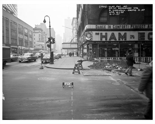 50th Street Broadway Station 1957 - Midtown Manhattan Old Vintage Photos and Images