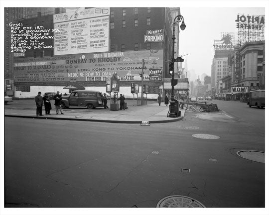 52nd Street & Broadway 1957 - Midtown Manhattan Old Vintage Photos and Images