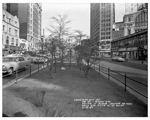 59th Street & Broadway Center Mall 1957 - Midtown West -  Manhattan - New York, NY Old Vintage Photos and Images
