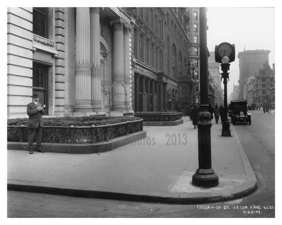 5th Avenue & 60th Street -  Midtown Manhattan 1914 Old Vintage Photos and Images