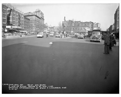 66th Street & Broadway & Columbus Avenue 1957 - Upper West Side - Manhattan - New York, NY Old Vintage Photos and Images