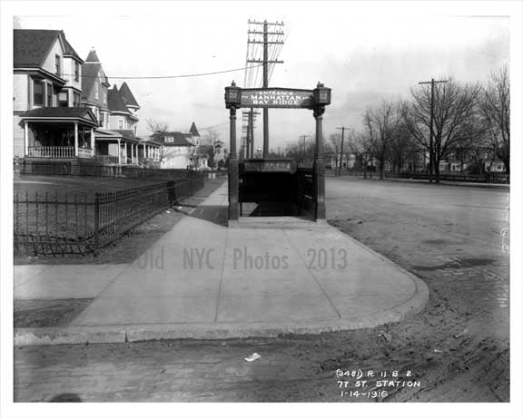 77 Street Subway entrance  Bay Ridge Brooklyn 1916