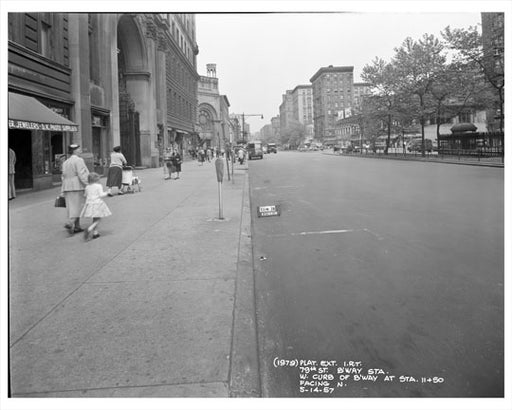 79th Street & Broadway looking at Central Mall 1957 - Upper West Side - Manhattan - New York, NY Old Vintage Photos and Images