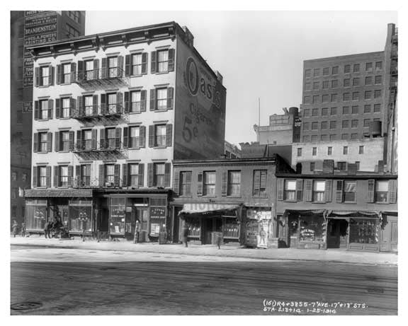 7th Ave between 17th & 18th Streets - Chelsea  NY 1914 Old Vintage Photos and Images