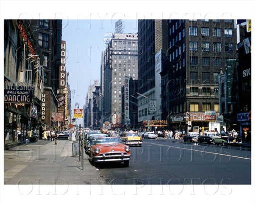 7th Ave Times Square Manhattan, NYC 1956 Old Vintage Photos and Images