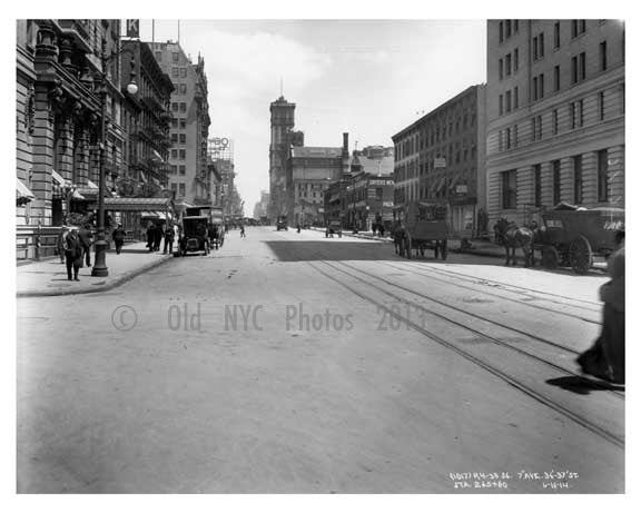 7th Avenue & 36th & 37th Street  - Midtown Manhattan - 1915 Old Vintage Photos and Images