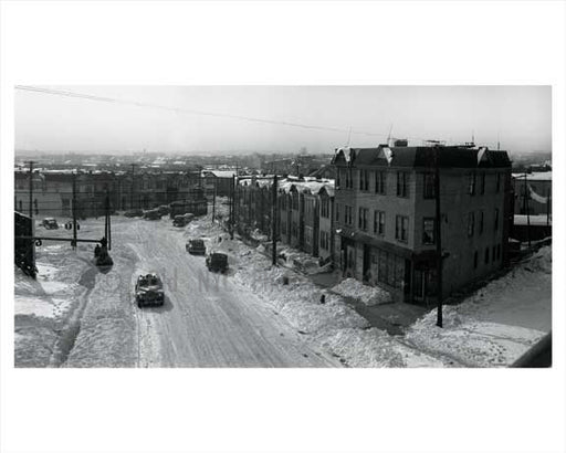 7th Avenue after a snowstorm  - Bay Ridge circa 1940s Brooklyn NY