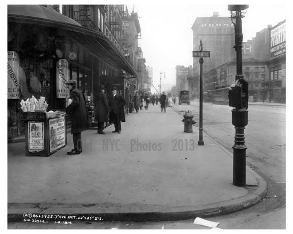7th Avenue between 22md & 23rd Streets - Chelsea  NY 1915 Old Vintage Photos and Images