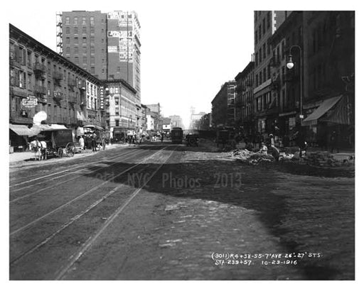 7th Avenue between 26th & 27th Streets 1916 October 23rd  1916 Chelsea NYC Old Vintage Photos and Images