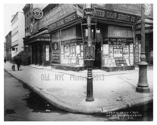 7th Avenue between 33rd & 34th  Streets  - Chelsea - Manhattan 1914 F Old Vintage Photos and Images
