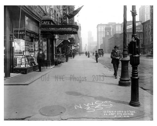 7th Avenue between 33rd & 34th  Streets  - Chelsea - Manhattan 1914 I Old Vintage Photos and Images