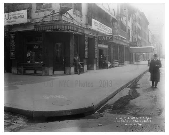 7th Avenue between 33rd& 34th Streets -  Midtown Manhattan 1914 C Old Vintage Photos and Images