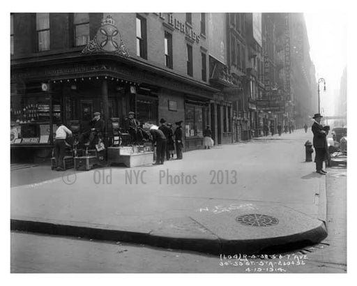 7th Avenue between 34th & 35th Streets -  Midtown Manhattan 1914 Old Vintage Photos and Images