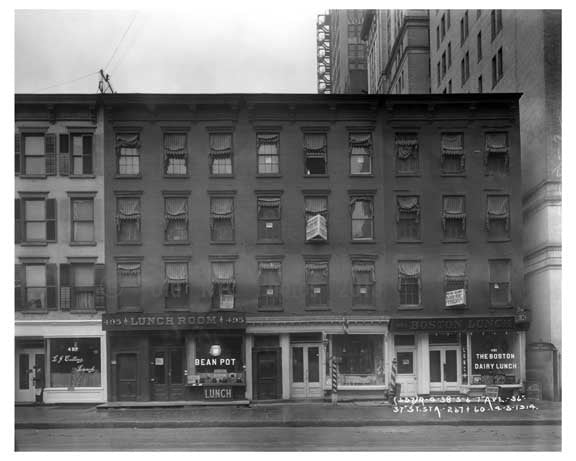 7th Avenue between 36th & 37th Street -  Midtown Manhattan 1914 Old Vintage Photos and Images