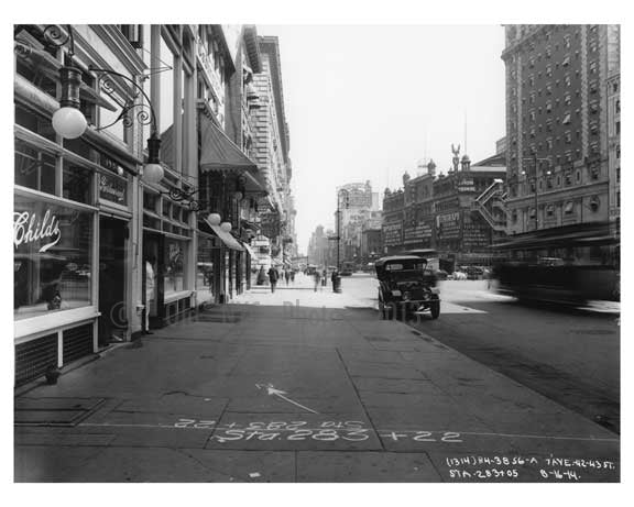 7th Avenue between 42nd & 43rd Street - Midtown - Manhattan  1914 Old Vintage Photos and Images