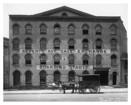 7th Avenue Sale Exchange & Boarding Stable  - Midtown Manhattan - 1914 Old Vintage Photos and Images