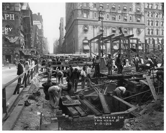 7th Avenue Street View between 43rd & 44th Streets 1915 Old Vintage Photos and Images