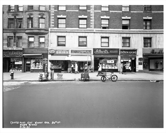 86th Street & Broadway Storefronts 1957 - Upper West Side - Manhattan - New York, NY Old Vintage Photos and Images
