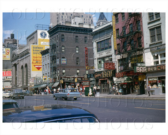 8th Ave north facing West 40th St Bars Manhattan 1965 Old Vintage Photos and Images