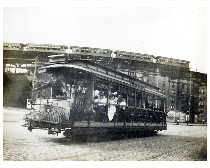 9th Avenue L at 110th Street Trolley, New York, early 1900s