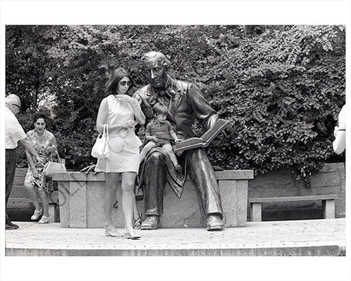 Boy on reader statue Hans Christian Andersen 1970 Manhattan