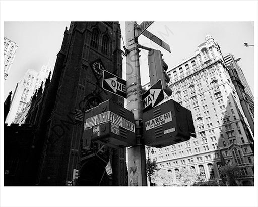 Broadway  & Wall Street sign 1970