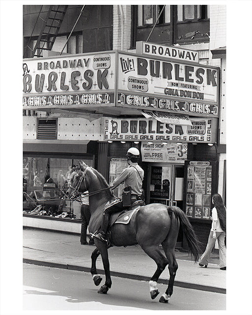 Broadway New York City Police on Horseback - 1970s