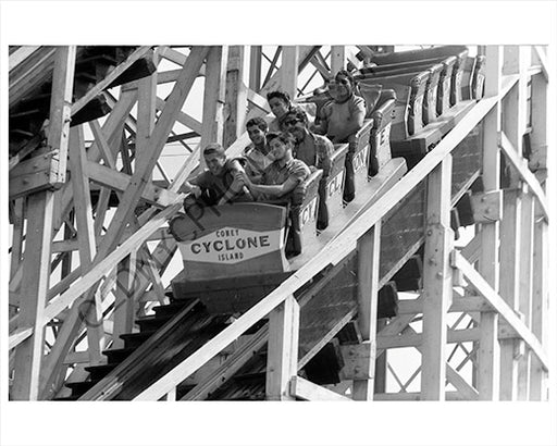 Cyclone roller coaster Coney Island 1970