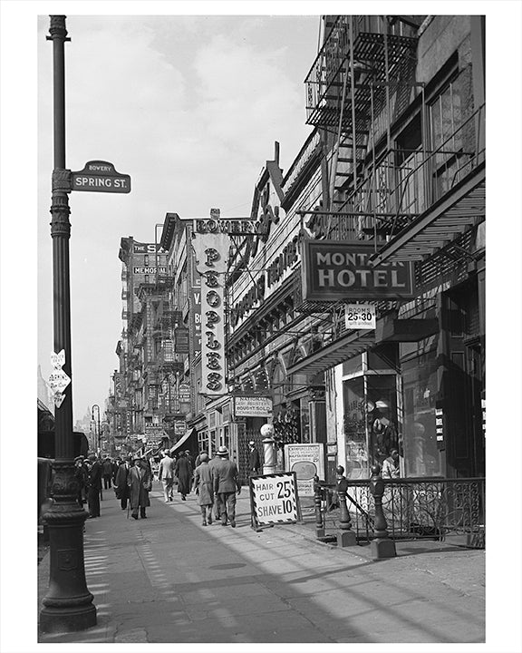 East Side of Bowery,  Peoples Theater Chinatown 1934