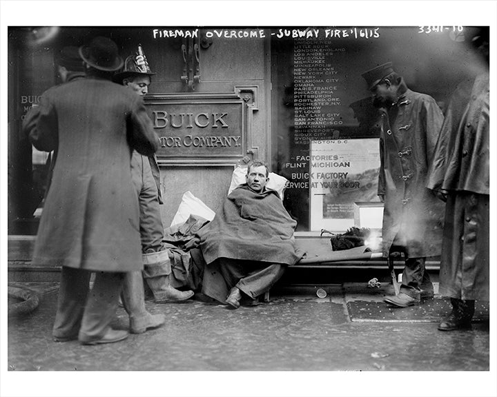 Fireman Recovering From Subway Fire 55th Street & Broadway NYC - 1915